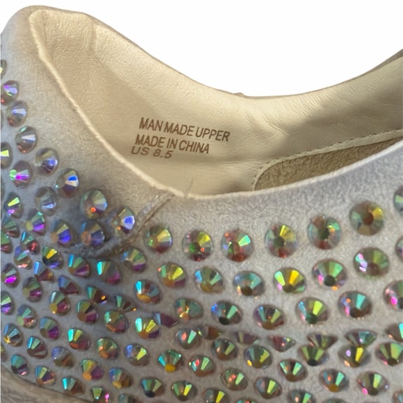 MiiM Rhinestone Sneakers Size 8.5 Gray White Lace Up Low Top Sparkle NEW - Picture 11 of 13